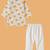 Boys white lion faces printed cotton kurta pyjama set