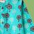 Boys teal floral motif printed cotton kurta pyjama set