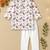 Boys cream tribal leaves printed cotton kurta pyjama set