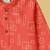 Boys coral geometric boxes printed cotton kurta pyjama set