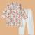 Boys cream floral paisley printed cotton kurta pyjama set