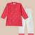 Boys pink floral mandala motif printed cotton kurta pyjama set