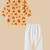 Boys Yellow rainbow and butterfly printed cotton kurta pyjama set