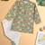 Boys green monkey printed cotton kurta pyjama set