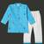 Boys blue musical notes printed cotton kurta pyjama set
