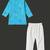 Boys blue musical notes printed cotton kurta pyjama set