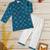 Boys blue mandala circles printed cotton kurta pyjama set
