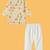 Boys yellow fern leaves printed cotton kurta pyjama set