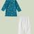 Boys teal stars printed cotton kurta pyjama set