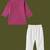 Boys magenta geometric floral printed cotton kurta pyjama set