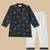 Boys Blue floral printed cotton kurta pyjama set