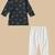 Boys Blue floral printed cotton kurta pyjama set