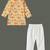 Boys beige floral garden printed cotton kurta pyjama set