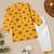Boys Yellow floral motif printed cotton kurta pyjama set