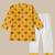 Boys Yellow floral motif printed cotton kurta pyjama set
