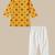 Boys Yellow floral motif printed cotton kurta pyjama set