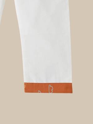 Boys rust planet and astronaut printed printed cotton kurta pyjama set 5