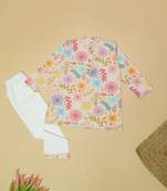 Boys multicolor floral printed cotton kurta pyjama set
