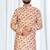 Beige floral printed soft cotton kurta pajama for men – ethnic wear with white cotton pajama