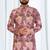 Multi-color patchwork printed soft cotton kurta pajama for men – stylish festive wear with white cotton pajama