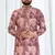 Multi-color patchwork printed soft cotton kurta pajama for men     stylish festive wear with white cotton pajama