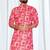 pink patch printed soft cotton kurta pajama for men – vibrant ethnic wear with white cotton pajama