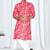 pink patch printed soft cotton kurta pajama for men – vibrant ethnic wear with white cotton pajama