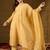 Women yellow chanderi woven design straight kurta trouser with dupatta