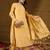 Women yellow chanderi woven design straight kurta trouser with dupatta