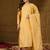 Women yellow chanderi woven design straight kurta trouser with dupatta