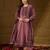 Women mauve chanderi woven design straight kurta trouser with dupatta