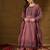 Women mauve chanderi woven design straight kurta trouser with dupatta