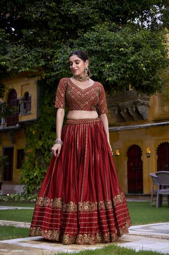 Rangoli Crush Chaniya Choli with Sequins and Thread Embroidery Work