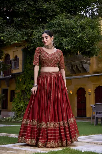 Rangoli Crush Chaniya Choli with Sequins and Thread Embroidery Work