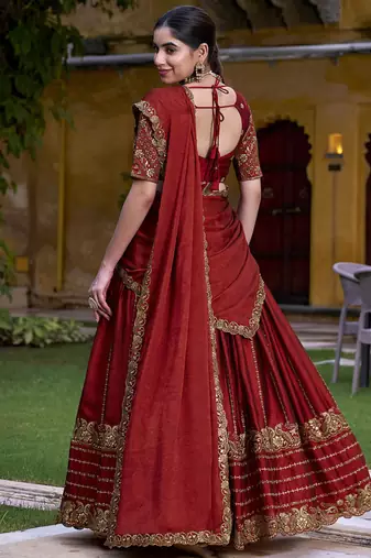 Rangoli Crush Chaniya Choli with Sequins and Thread Embroidery Work