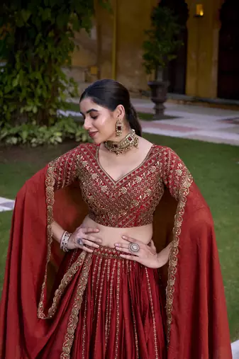 Rangoli Crush Chaniya Choli with Sequins and Thread Embroidery Work