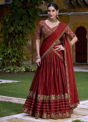 Rangoli Crush Chaniya Choli with Sequins and Thread Embroidery Work 4