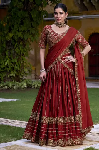 Rangoli Crush Chaniya Choli with Sequins and Thread Embroidery Work