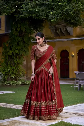 Rangoli Crush Chaniya Choli with Sequins and Thread Embroidery Work