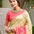 Sangam prints cream  silk woven work traditional saree
