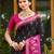 Sangam prints black  silk woven work traditional saree
