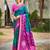 Sangam prints teal blue silk woven work traditional saree