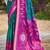 Sangam prints teal blue silk woven work traditional saree