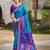 Sangam prints blue  silk woven work traditional saree
