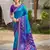 Sangam prints blue   silk woven work traditional saree