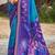 Sangam prints blue  silk woven work traditional saree