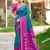 Sangam prints teal blue silk woven work traditional saree