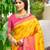 Sangam prints yellow silk woven work traditional saree