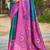 Sangam prints teal blue silk woven work traditional saree