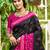 Sangam prints black and pink silk woven work traditional saree
